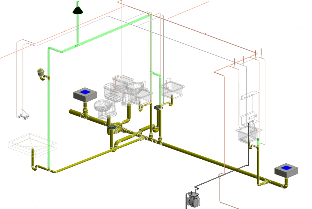 Plumbing riser mechanical engineering plan for Dalrymple Sallis office